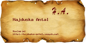 Hajduska Antal névjegykártya